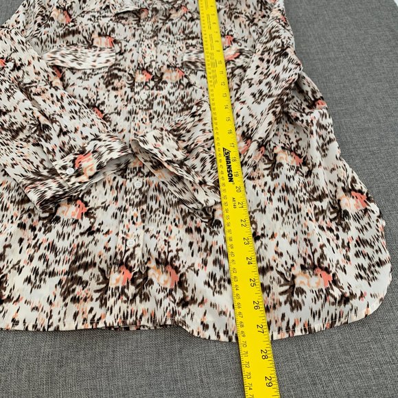 White‎ Stag Button Down Chiffon Blouse Collared XL (16-18) Long Sleeve Polyester - Picture 8 of 13